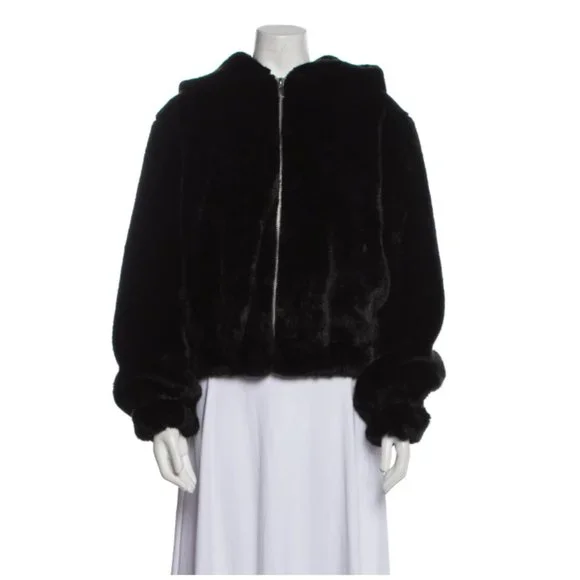 Helmut Lang Faux Fur Hoodie - Size S - Picture 1 of 3